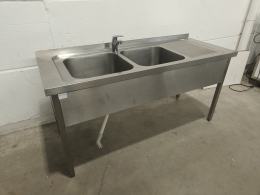 Rvs spoeltafel - 180x70 cm